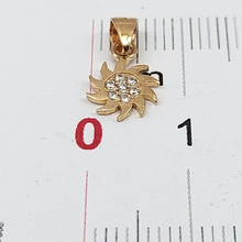 Load image into Gallery viewer, Ladies Yellow Gold 18ct (750, 18K) Small Sun Burst Diamante Pendant
