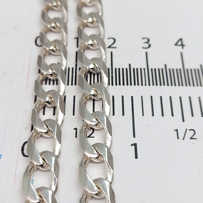 Unisex Sterling Silver (925) Solid High Quality Curb Chain Necklace