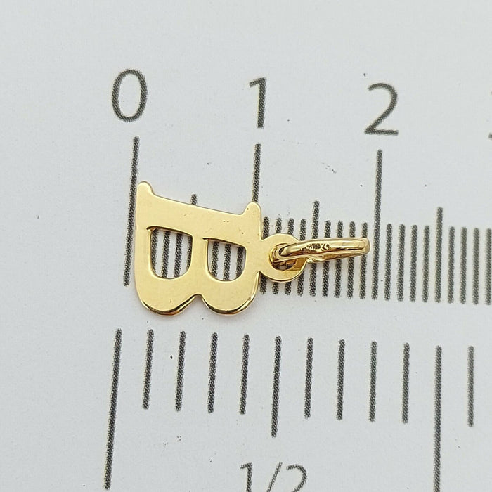 Ladies Pendant 18ct (750, 18K) Yellow Gold 'B' Plain Pendant