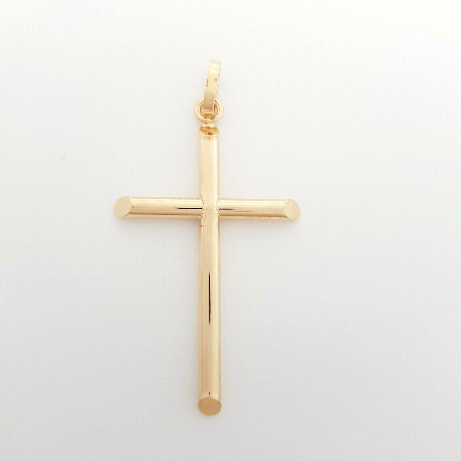 Unisex Pendant 14ct (585, 14K) Rose Gold Large Cross Pendant