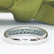 Load image into Gallery viewer, Ladies White Gold Ring 10ct (417, 10K) White Gold Turquoise Diamond Ring
