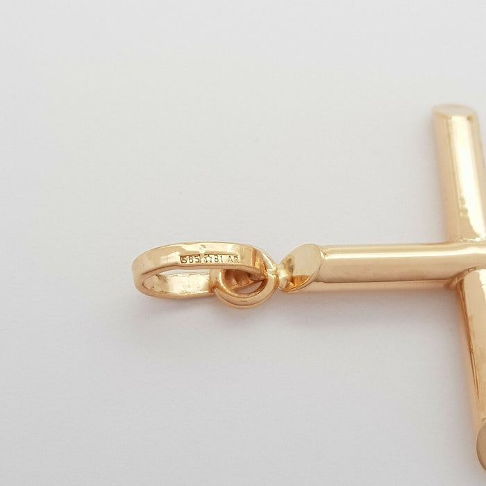 Unisex Pendant 14ct (585, 14K) Rose Gold Large Cross Pendant