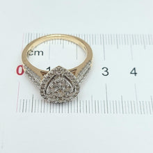 Load image into Gallery viewer, Ladies Yellow Gold 9ct (375, 9k) Teardop Engagement Diamond (1.39ct) Ring W/ Val
