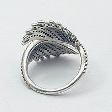 Load image into Gallery viewer, Ladies Ring Genuine Sterling Silver (925) RETIRED PANDORA Double Feather Ring
