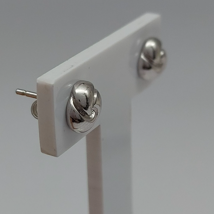 Ladies White Gold 18ct (750, 18K) Solid High Quality Love Knot Stud Earrings