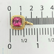 Load image into Gallery viewer, Ladies Yellow Gold 14ct (585,14k) Pink Sapphire &amp; Diamonds Halo Pendant
