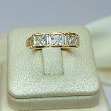 Load image into Gallery viewer, Ladies Yellow Gold 14ct (585,14K) High Quality Solid Diamantes Princess Cut
