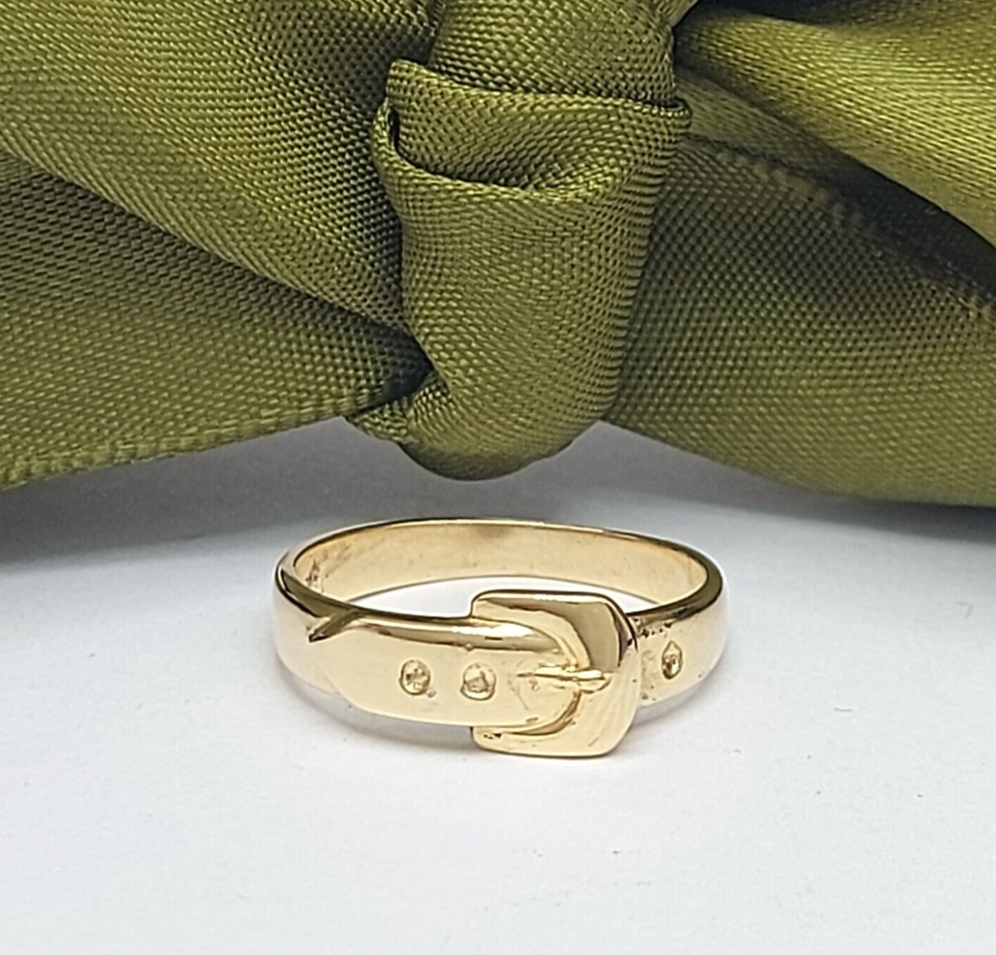 Ladies Ring Real Yellow Gold 9ct (375, 9K) Unique Smooth Band Belt Ring