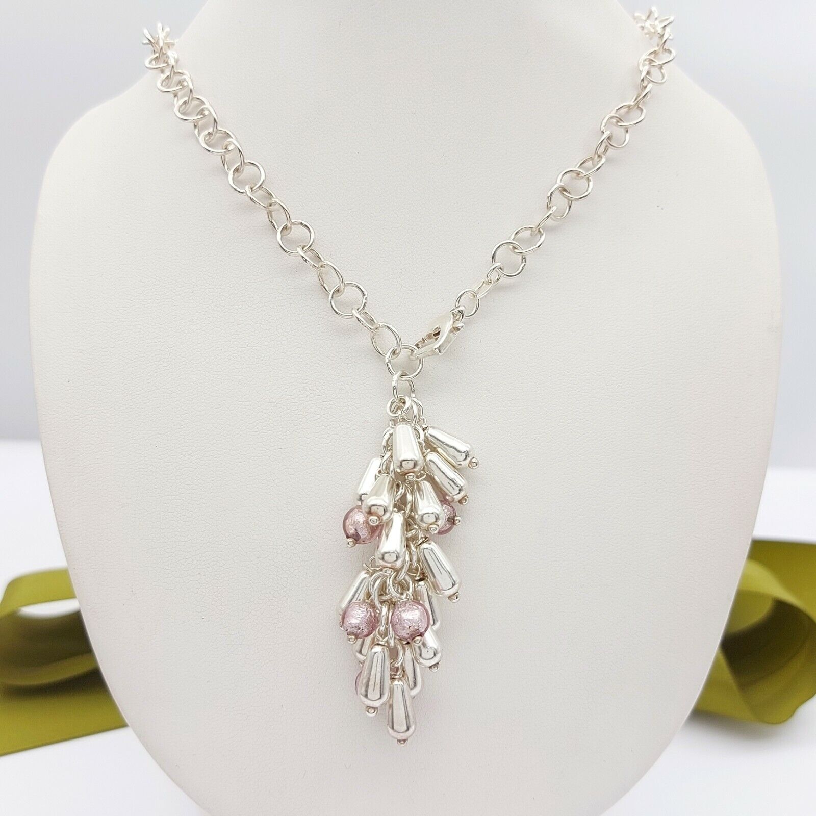 MHJ Ladies Necklace Sterling Silver(925) Circle Link