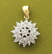 Load image into Gallery viewer, Rare 9ct (375, 9K) Unique White Gold &amp; Yellow Gold Pendant w/ Natural Diamond
