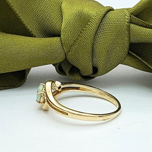 Load image into Gallery viewer, Ladies Ring 14ct (585, 14K) Yellow Gold Natural Opal and Diamond Chip Dress Ring
