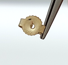 Load image into Gallery viewer, Ladies 10ct (417, 10K) Amethyst, Natural Diamond &amp; Yellow Gold Stud Earrings
