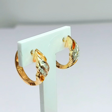 Load image into Gallery viewer, Ladies Yellow Gold 14ct (585, 14K) Unique Diamond (0.20ct) Swirl Huggie Earrings
