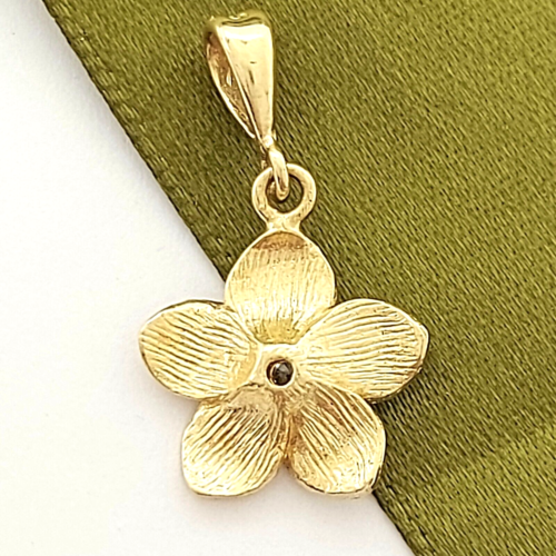 Ladies Pendant Yellow Gold 14ct (585,14K) High Quality Frangipani Flower Pendant