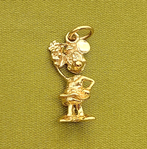Unisex Solid Yellow Gold 9ct (375, 9K) Rare Minnie Mouse Pendant