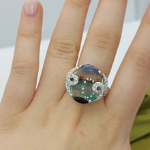 Load image into Gallery viewer, Ladies Landscape Ring 14ct (585, 14K) White Gold Diamond (20pts) Dress Ring
