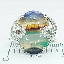 Load image into Gallery viewer, Ladies Landscape Ring 14ct (585, 14K) White Gold Diamond (20pts) Dress Ring
