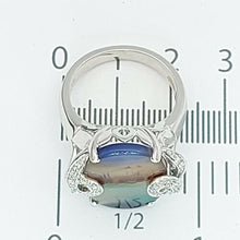Load image into Gallery viewer, Ladies Landscape Ring 14ct (585, 14K) White Gold Diamond (20pts) Dress Ring
