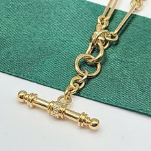 Load image into Gallery viewer, Ladies Yellow Gold 9ct (375, 9K) High Quality T-Bar Fancy Link Diamond Bracelet
