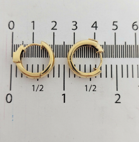 Ladies 9ct (375,9K) Real Solid Gold Amethyst 25pts Diamond Huggie Earrings