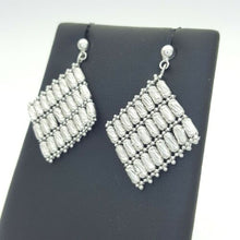 Load image into Gallery viewer, Ladies Earrings 14ct (585,14K) White Gold Movable Diamond Cut Dangle Earrings
