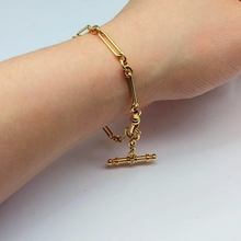 Load image into Gallery viewer, Ladies Yellow Gold 9ct (375, 9K) High Quality T-Bar Fancy Link Diamond Bracelet
