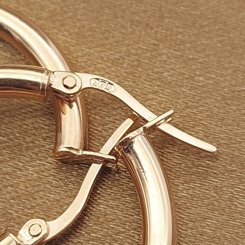 Ladies Earrings 9ct (375, 9K) Rose Gold (Pink) Hoop Earrings High Quality