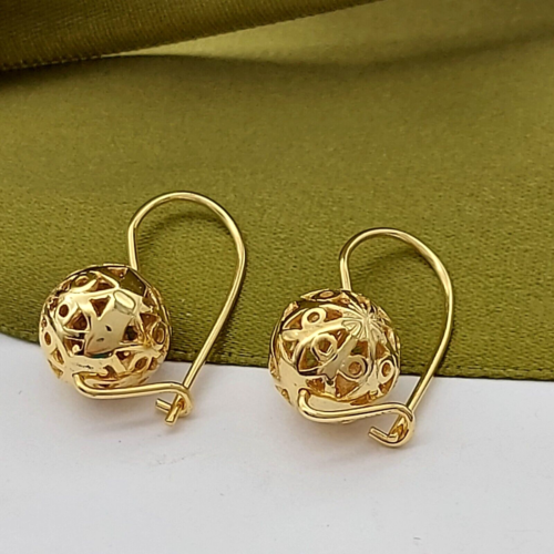 Ladies Earrings 9ct (375, 9K) Yellow Gold Ball Dangle Earrings