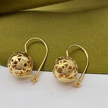 Load image into Gallery viewer, Ladies Earrings 9ct (375, 9K) Yellow Gold Ball Dangle Earrings
