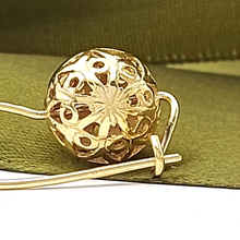Load image into Gallery viewer, Ladies Earrings 9ct (375, 9K) Yellow Gold Ball Dangle Earrings
