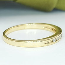 Load image into Gallery viewer, Ladies Ring 9ct (375, 9K) Yellow Gold Diamond (0.12ct) Band Dress Ring
