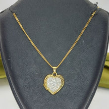 Load image into Gallery viewer, Ladies MHJ Necklace 10ct (417,10K) Yellow Gold Diamante Heart Pendant Necklace

