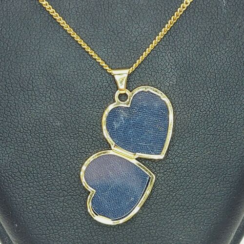 Ladies MHJ Necklace 10ct (417,10K) Yellow Gold Diamante Heart Pendant Necklace