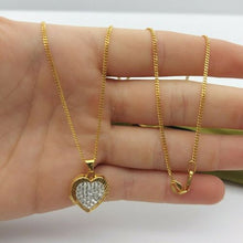 Load image into Gallery viewer, Ladies MHJ Necklace 10ct (417,10K) Yellow Gold Diamante Heart Pendant Necklace
