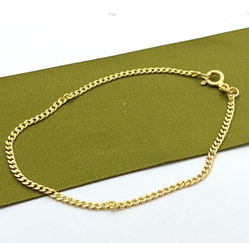 Ladies 14ct (585, 14K) Real Yellow Gold Curb Link Chain Bracelet