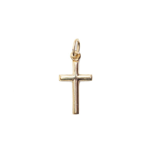 Unisex Yellow Gold 9ct (375, 9K) High Quality Rare Pinched Edges Cross Pendant