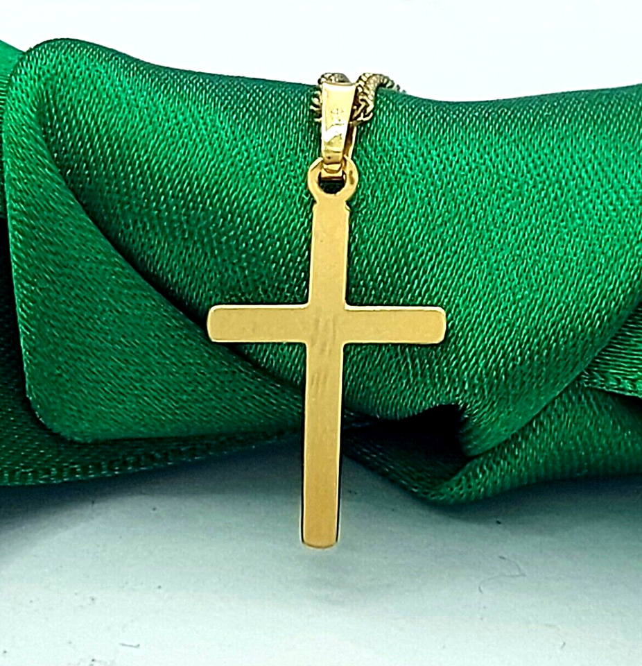 Ladies Yellow Gold 9ct (375, 9K) High Quality Twisted Design Cross Pendant