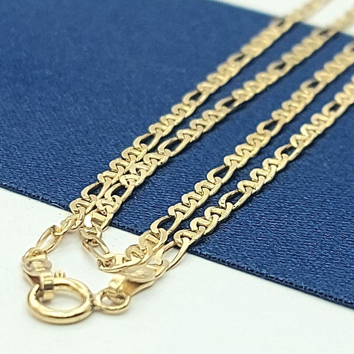 Ladies Yellow Gold 9ct (375, 9K) High Quality Mariner Anchor Chain Necklace